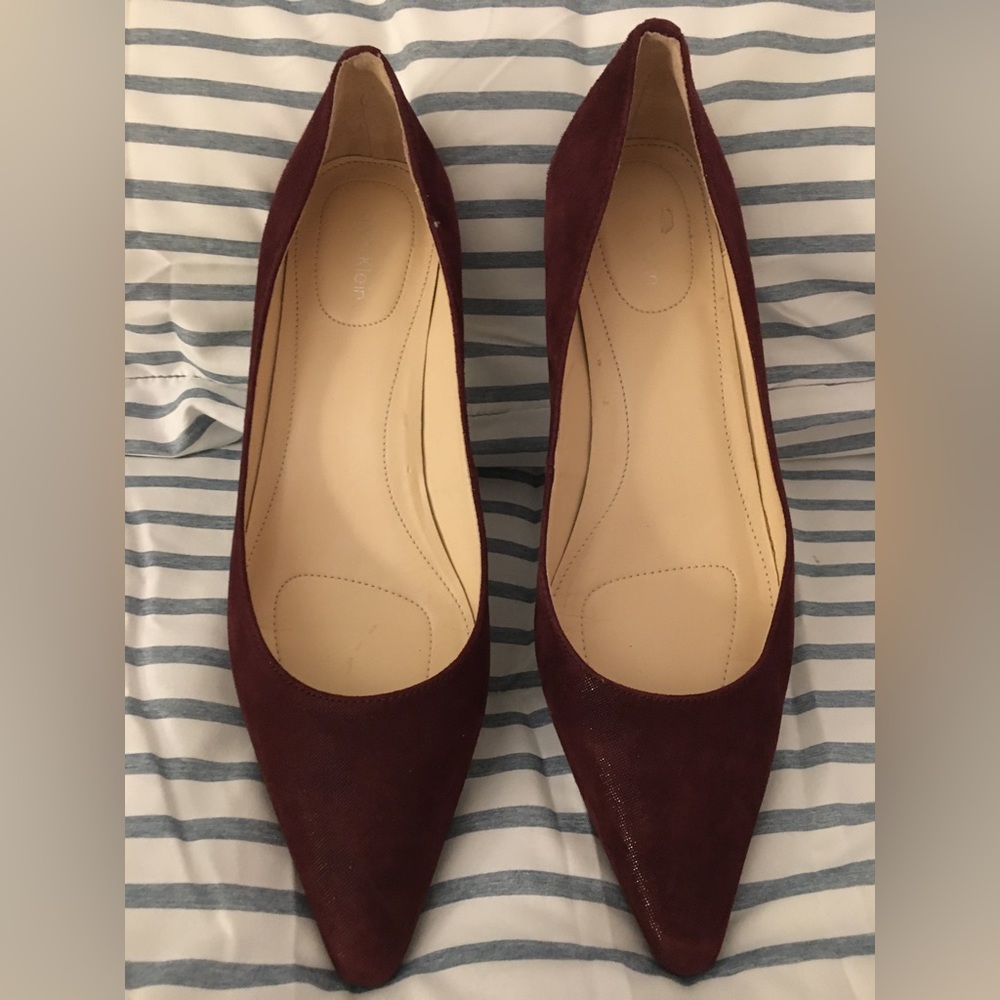 Calvin Klein Faux Suede Kitten Heel Pumps